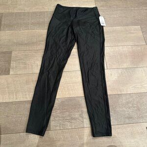 TIME AND TRU WOMENS HIGH RISE SKINNY FAUX LEATHER LEGGINGS SMALL 4-6